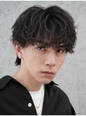 渋谷緩め波巻きパーマシャドウパーマメンズマッシュ刈り上げ