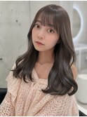 大人かわいい◇暗め透明感ミルクティーベージュ顔周りカット
