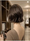 ★ウェーブボブ/外はねボブ/モカベージュ/艶髪/髪質改善銀座30代