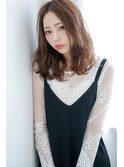 センターパート×おくれ毛バング☆大人セミディ