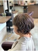 アシンメトリーボブ×パーマ×ハイライト★″