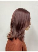 ＊【DAYS】ピンクベージュ　ハイライト×外ハネ鎖骨ロブ＊