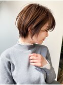 30代40代50代ハンサムショートパーマ/ボブルフ/ショコラベージュ