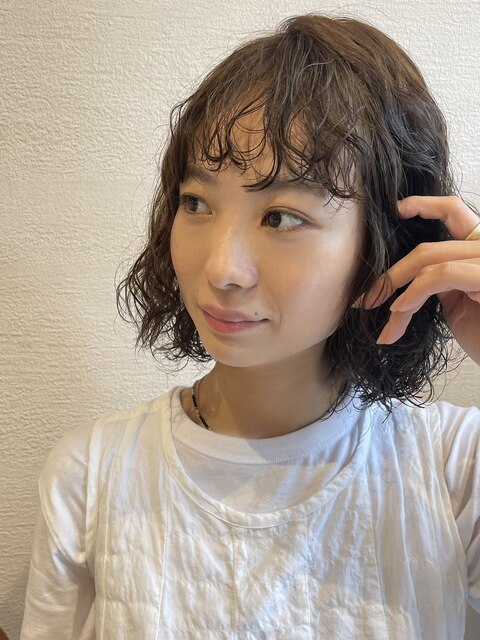 パーマくるくるパーマウェーブ強めパーマボブヘアロブ