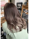 ●バレイヤージュ×ミルクティーグレージュ●