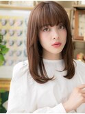 ★ミルクティーアッシュ前下がりエアストレート20代30代40代★10