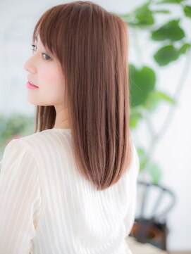 レアワンハナレ センター北美容院(lea/1 HANARE) センター北/髪質改善/斜めバング!ミルクティーピンク☆セミディg