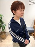 高塚/大人マッシュショート丸みショートカットオレンジブラウン