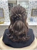 ハーフアップ／結婚式／お呼ばれヘア／参列へア／二次会へア