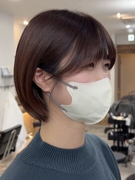 ビュー フクオカ(VIEW FUKUOKA) ピンクベージュ×小顔似合わせショートボブ