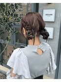編み込みツインスタイル