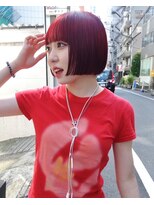 レコ 渋谷(LECO)&nbsp;レッドボルドーミニボブきりっぱなしボブ