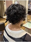 くるくるパーマ、ショート、ミディアム