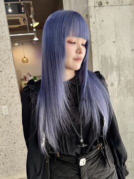 ブルーバイオレット/ブリーチ/ダブルカラー/ハイトーン/水色