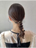 【ローポニーテール】結婚式銀座お団子カチモリタイトヘアセット
