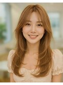  小顔効果バツグン顔周りカットで魅せる☆大人ミディアムロング
