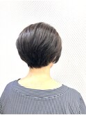 黒髪/ショート/ダークカラー/40代50代60代/小顔/ひし型/白髪染め