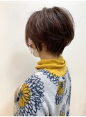 ハイライト×ピンク系ショートボブ
