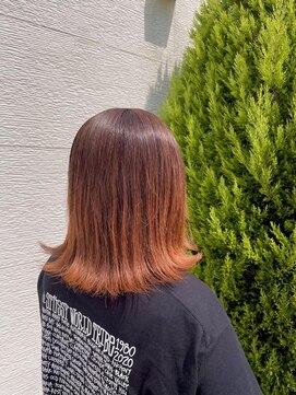 ノルン バイ シェリッシュ(Norn by sheriche) 切りっぱなしボブ×オレンジグラデーション