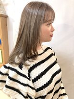 アミュレ(Amule)&nbsp;柔らかニュアンスカラーワイドバングナチュラル30代梅ヶ丘美容室