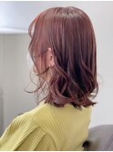 ピンクベージュ/ミディスタイル