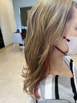 アメイジングヘアー 美沢店(AMAZING HAIR) デザインカラー/インナーカラー/ブリーチ/ベージュ/ピンク