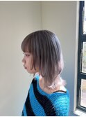 黒髪ボブルフネビージュ小顔ワンレンスペインカール