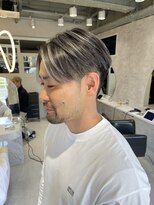 髪屋 紬&nbsp;メンズ/ハイライト/バレイヤージュ/外国人風カラー/シルバー