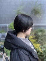 美容室ポール 西葛西店(PAUL) 丸みショート×ブルーブラック ショートカット くびれショート