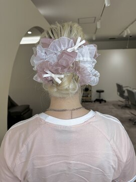 チュールフリルリボンヘア～！