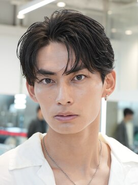 テン 心斎橋(tenn.) 難波ニュアンスパーマ毛流れセンターパートウルフフェザーパーマ