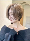 <30.40.50代>前下がりショートx透明感カラー
