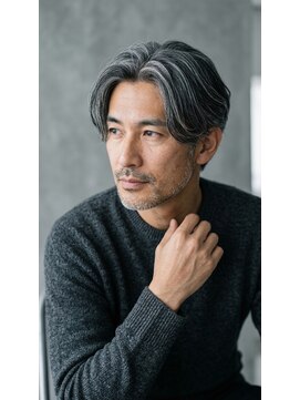 アッシュ 桜木町店(Ash) 桜木町メンズ｜脱白髪染め！白髪ぼかしメッシュ×センターパート