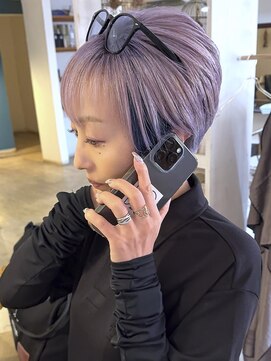 ブレイズヘアー(BLAZEhair) 【インナー×ホワイト】ホワイトシルバー×ブルー×ブリーチ３回