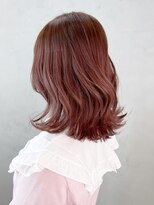 アイティーバイアルバム 藤沢店(IT by ALBUM) ピンクミディ_外ハネボブセクションカラー_ba378451