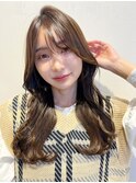 韓国前髪顔周りロング×デザインカラー[心斎橋/髪質改善]