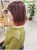今期の大注目【30代40代大人女性の裾カラー】×チェリーレッド