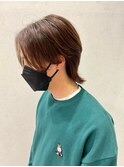 メンズセンターパート×マッシュウルフ
