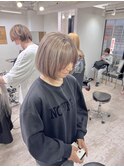 ミルクティーグレージュデザインカラーレイヤーカット夏所沢練馬