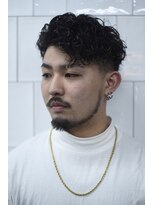 メリケンバーバーショップ フクオカ(MERICAN BARBERSHOP FUK)&nbsp;べリーショートダークアッシュニュアンスパーマ韓国マッシュ