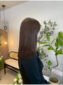 大人シアーベージュミニウルフボブミディアムレイヤー