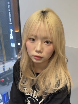 ヘアーメイク ロン(Ron) 青木/小顔レイヤー/ミルクティーブロンド/ケアブリーチ/長野