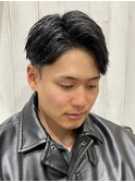 メンズツーブロック刈り上げアップバングスタイル理容室