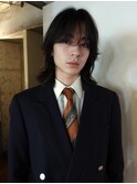 メンズボブウルフメンズミディアムレイヤーカットメンズウルフ