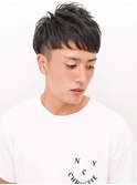 かき上げフェードカットツーブロックビジネスウェットヘア 81