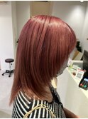 プラムピンク×ウルフカット