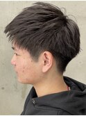 メンズ/アップバング/ツーブロックマッシュ/束感ショート/波巻き