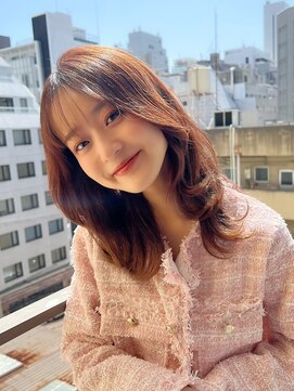 ロンド ストラーダ 心斎橋(Lond strada) 韓国前髪顔周りロング×デザインカラー[心斎橋/髪質改善]