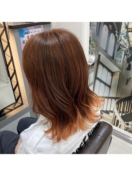 アールモンドヘア新世界 ♯グラデーションカラー ♯コーラルオレンジ