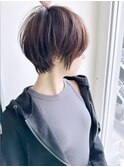 大人可愛い前髪ありのひし形マッシュショートパーマ小林